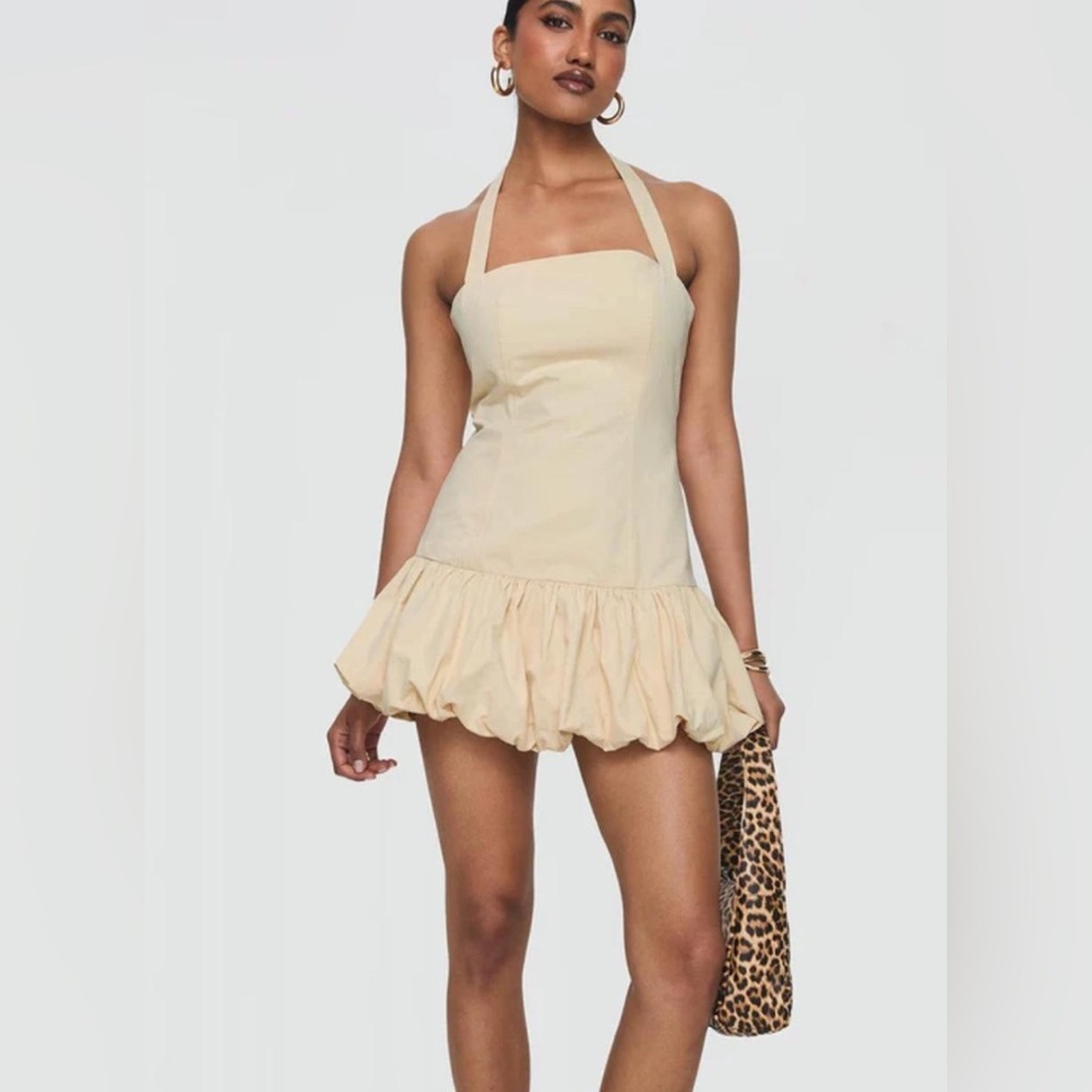 Lioness Cream Halter Mini Dress